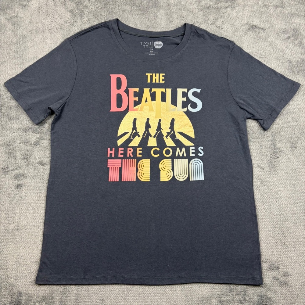 Time and Tru The Beatles Here Comes The Sun Graphic T-Shirt Gray XS 0-2
